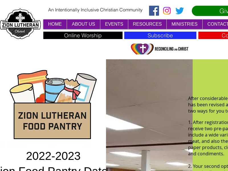 Zion Lutheran Church Food Pantry