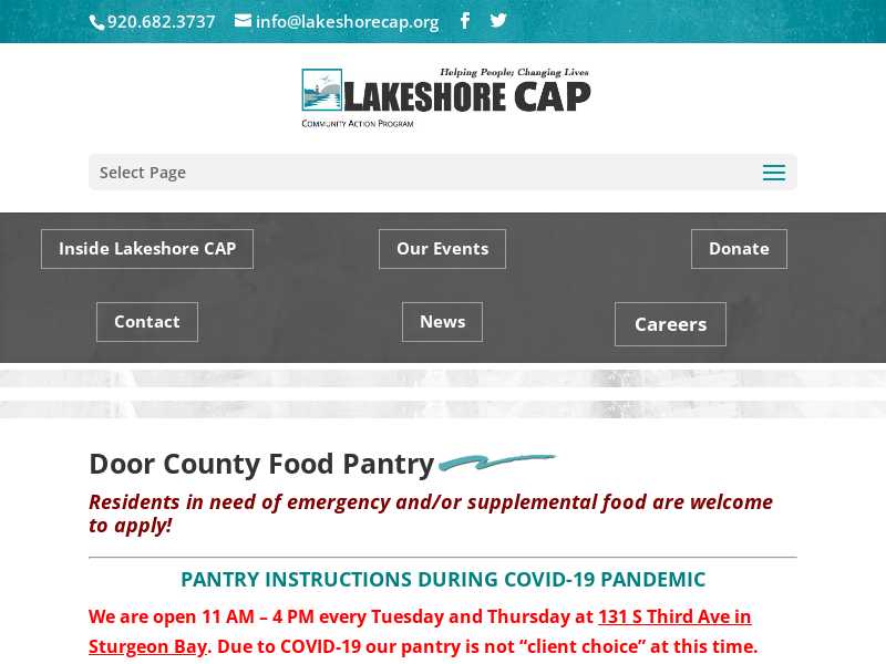 Door County Food Pantry - Lakeshore CAP
