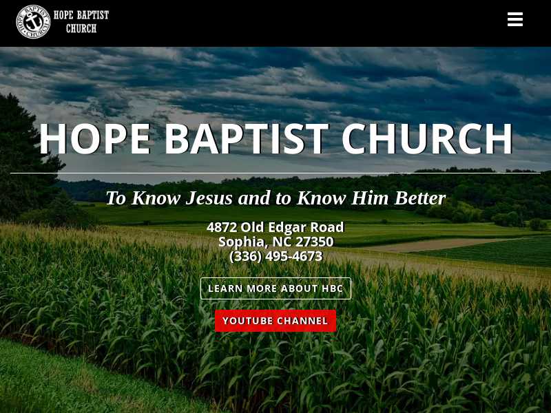 Hope Baptist Church of NC Food Pantry