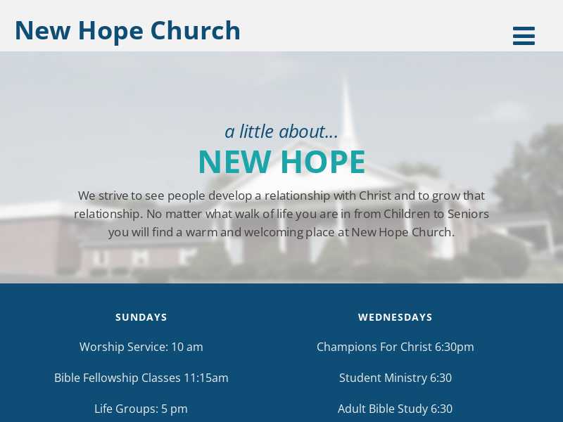 New Hope Church - Food Pantry