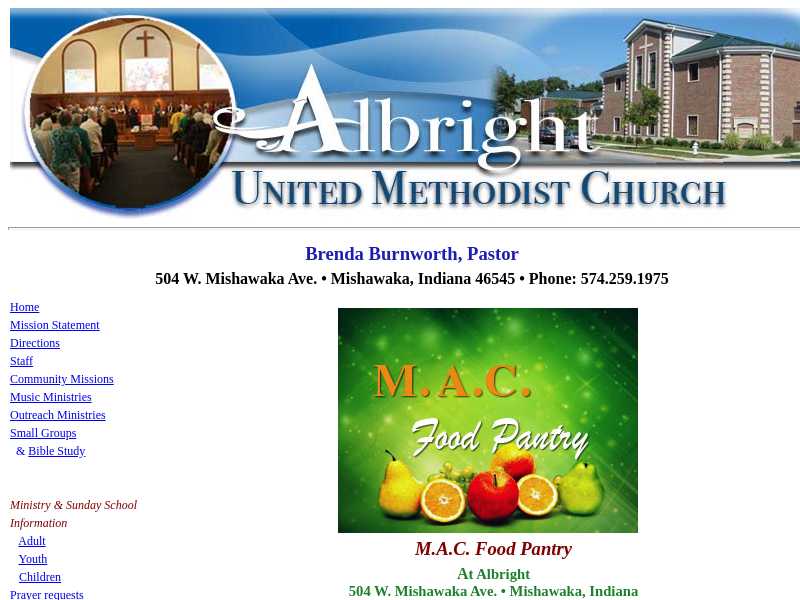 Albright United Methodist Church Food Pantry