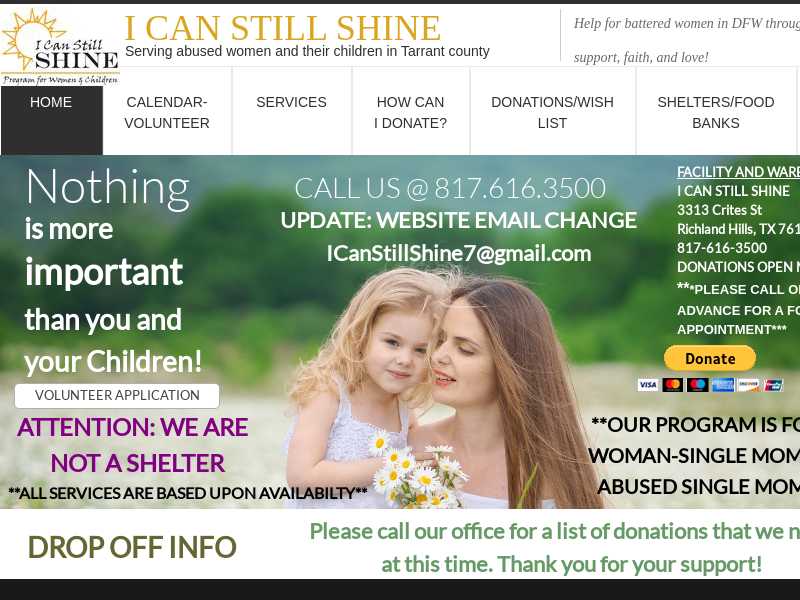 I Can Still Shine Food Pantry For Victims of Domestic Violence