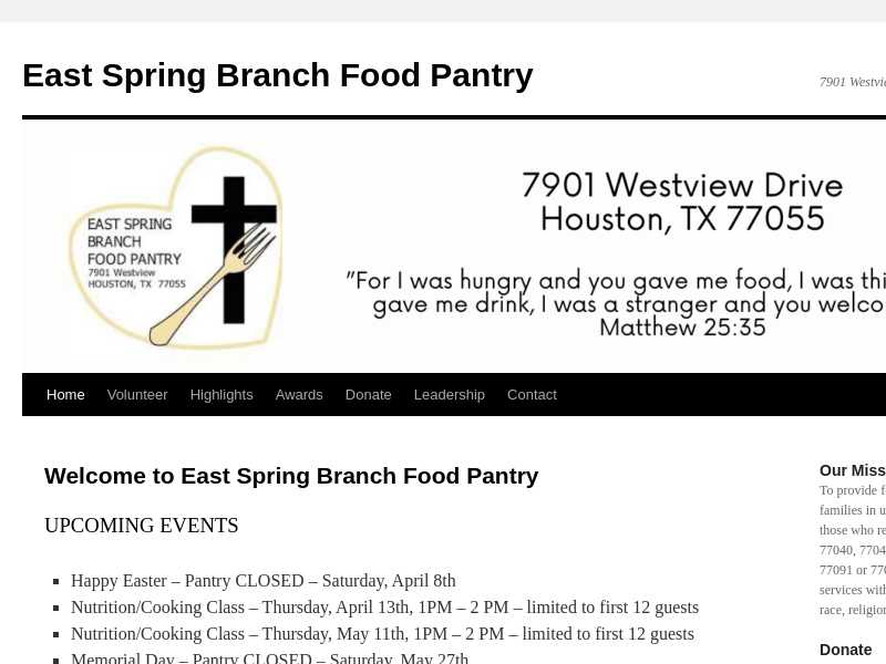 East Spring Branch Food Pantry