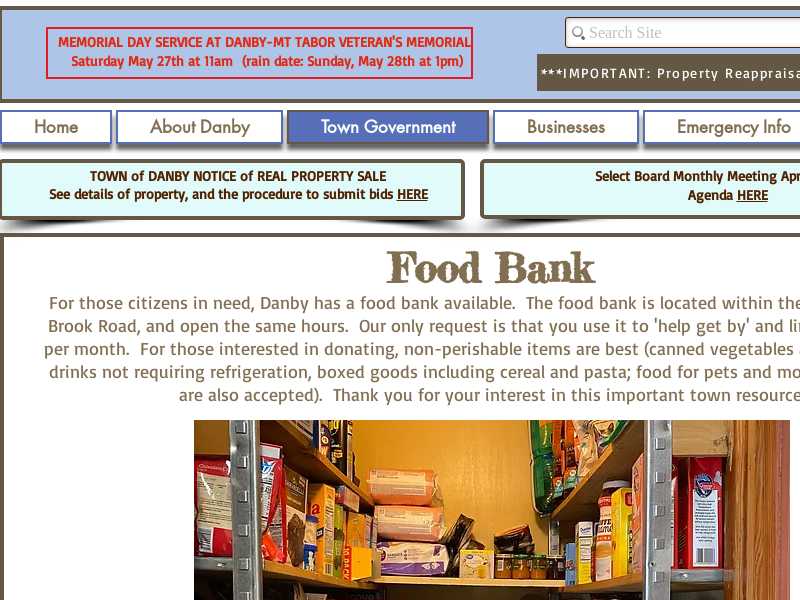 Danby Town Clerk Food Pantry